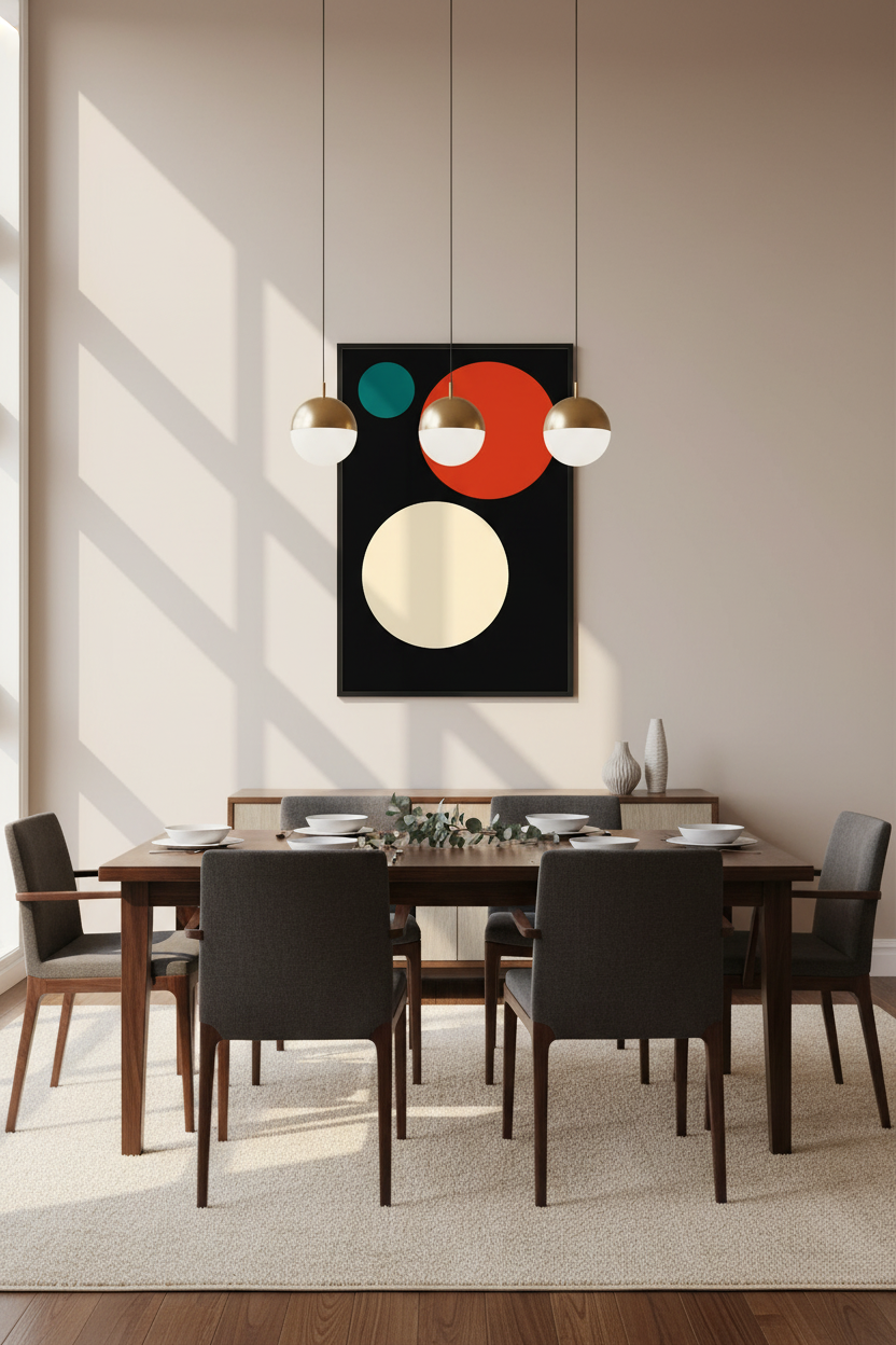 Minimalist Geometric Circles Wall Art Print | Mid-Century Abstract Poster | Modern Home Decor Wall Hanging