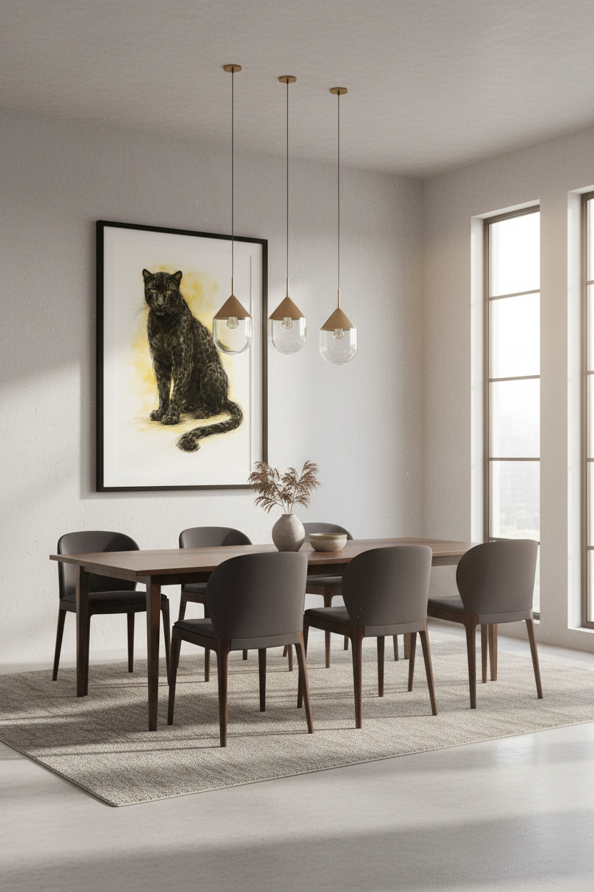 Black Panther Wall Art Print | Majestic Big Cat Portrait | Wildlife Animal Home Decor | Unique Leopard Poster