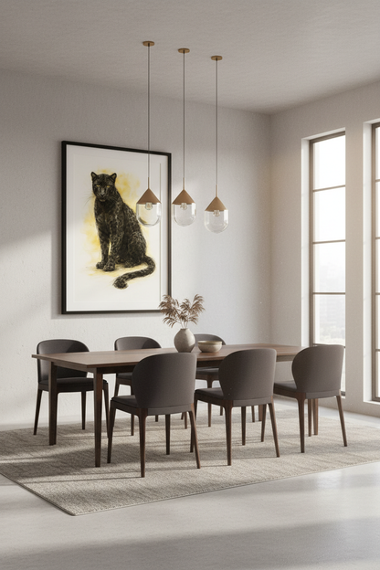 Black Panther Wall Art Print | Majestic Big Cat Portrait | Wildlife Animal Home Decor | Unique Leopard Poster
