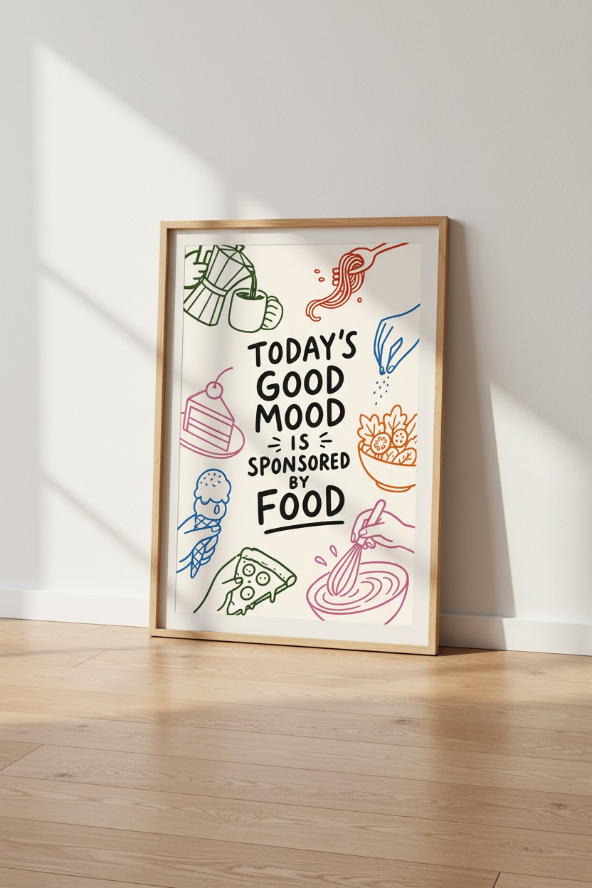 Foodie Wall Art | Vibrant Kitchen Decor, Playful Poster