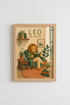 Lion Nursery Wall Art | Whimsical Animal Reading Poster, Sage Green Library Decor