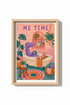 Pink Bathroom Wall Art | Whimsical Dinosaur Self Care Poster | Pastel Boho Decor