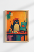 Whimsical Penguin Art | Artist Penguin Poster | Nursery & Playroom Decor