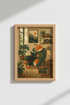 Whimsical Fox Wall Art Print | Cozy Animal Poster, Reading Nook Decor