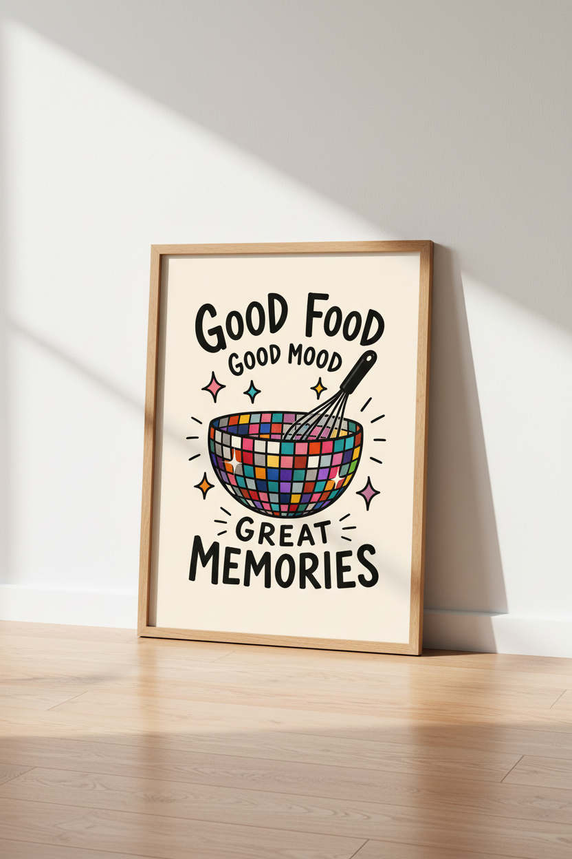 Whimsical Pop Disco Ball Wall Art Print | Living Room Decor | Colorful Poster