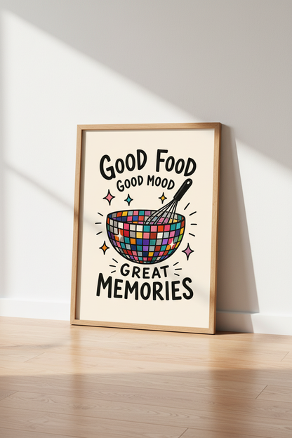 Whimsical Pop Disco Ball Wall Art Print | Living Room Decor | Colorful Poster