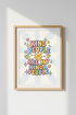 Kind People Retro Print | Groovy Pastel Wall Art, Preppy Bedroom Decor