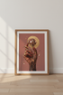 Gold Disco Ball Rose Wall Art | Surreal Tattooed Hand Poster, Moody Maximalist Decor
