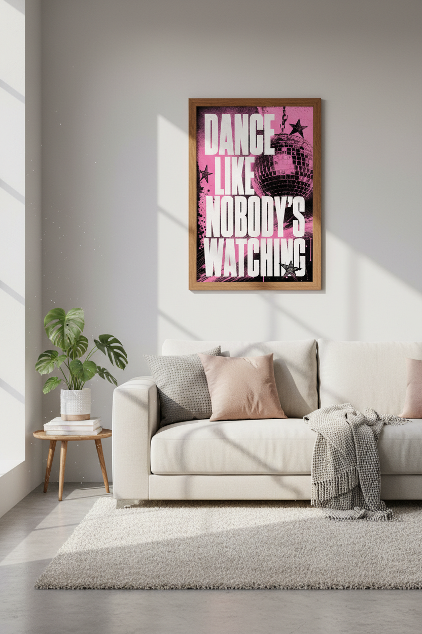 Pink Disco Ball Wall Art | Dance Like Nobody&