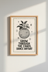 Disco Ball Plant Wall Art | Retro Sage Green Decor | Groovy Botanical Poster