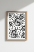 Disco Ball Wall Art Print | Retro Disco Poster, Black White Minimalist Home Decor