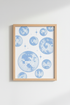 Blue Disco Ball Print | Retro Aesthetic Decor, Pastel Party Poster