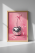 Pink Disco Cherry Wall Art Print | Preppy Coquette Decor | Girly Retro Poster