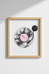 Pink Disco Ball Art Print | Retro Vinyl Record Poster | Trendy Preppy Room Decor