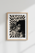 Disco Nights Retro Wall Art | Black and Cream 70s Poster, Music Room Decor