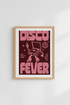 Retro Disco Fever Wall Art | Pink Record Player Poster | Groovy Music Decor