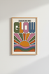 Glow Sunburst Wall Art Print | Boho Retro Poster | Radiate Good Vibes Decor