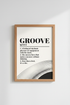 Groove Definition Wall Art | Music Room Decor | Retro Minimalist Poster