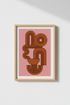 Abstract Geometric Wall Art | Rust & Pink Retro Shapes, Modern Living Room Decor