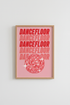 Retro Disco Ball Wall Art | Pink Typography Poster, Dorm Room Decor