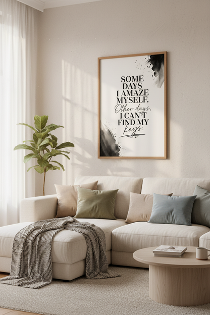 Funny Quote Wall Art | Black &amp; White Minimalist Poster | Office &amp; Entryway Decor