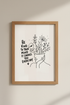 Be Kind To Your Mind Wall Art | Minimalist Line Art Poster | Mental Health Decor