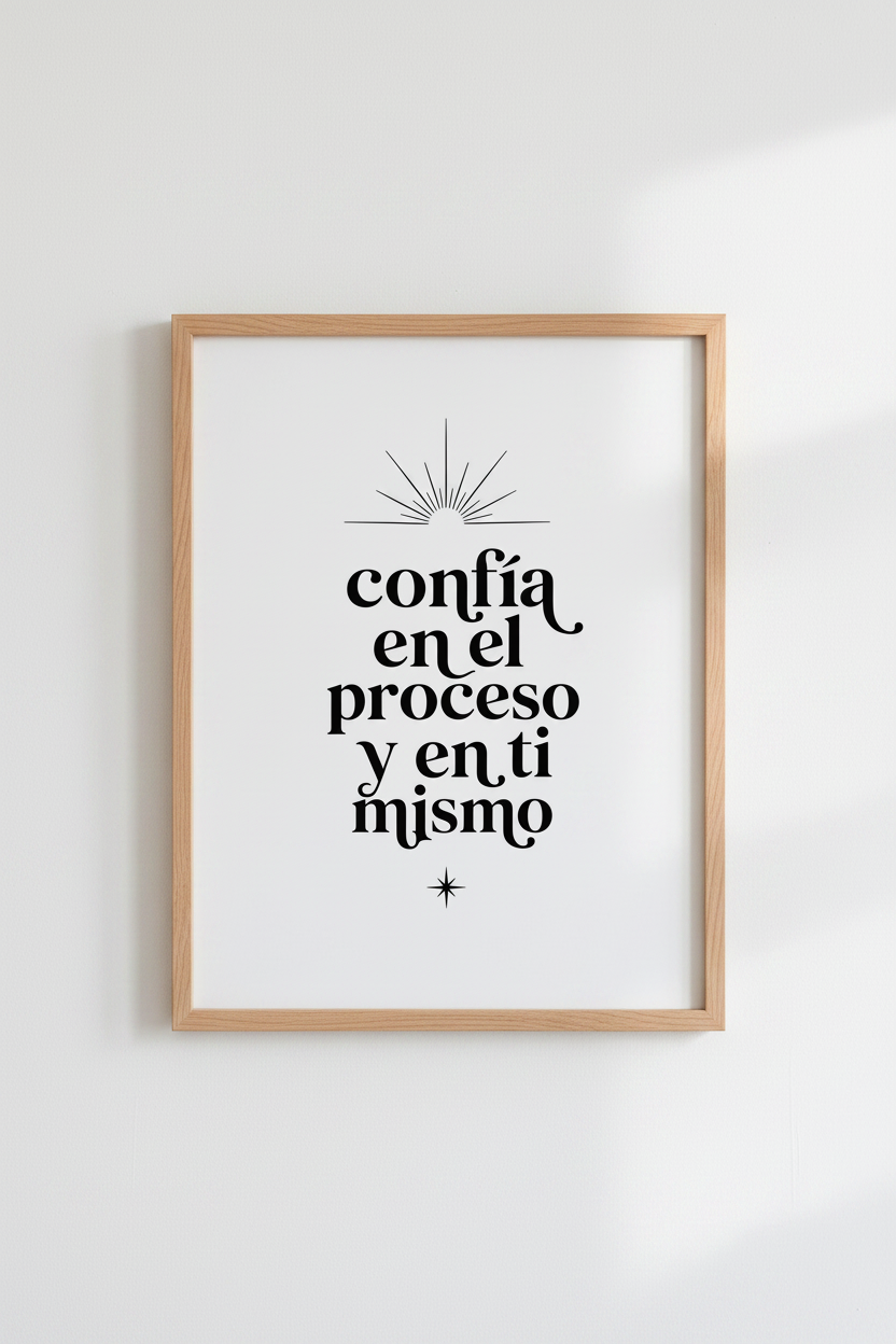 Spanish Quote Wall Art | Trust The Process Poster, Minimalist Office Decor