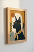 Cool Doberman Wall Art | Mid Century Modern Dog Poster, Boho Room Decor
