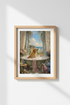 Golden Retriever art print | Whimsical Dog in Bathtub, Impressionist Coastal Wall Art