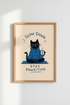 Yoga Cat Wall Art Print | Slow Down Stay Pawsitive Poster | Modern Office Decor