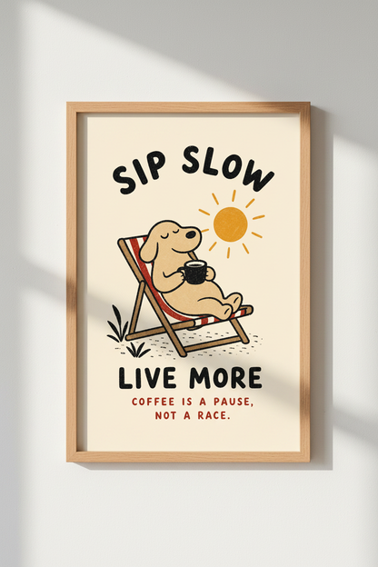 Whimsical Coffee Wall Art Print | Living Room Decor | Cozy Poster