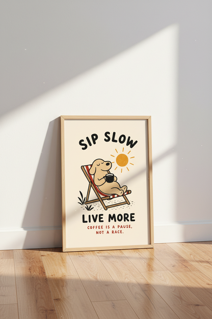 Whimsical Coffee Wall Art Print | Living Room Decor | Cozy Poster