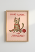 Funny Cat Wall Art Print | Cute German Kitten Poster, Nursery Decor