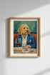 Goldendoodle Oil Painting | Funny Dog in Suit Poster, Whimsical Bar Decor