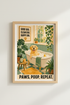 Dog Bathroom Wall Art Print | Golden Retriever Poster | Funny Pet Grooming Decor