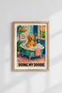 Funny Bathroom Dog Print | Golden Retriever Bath Poster, Whimsical Bathroom Decor