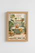 Funny Bathroom Wall Art | Poodle in Bathtub Decor | Cute Dog Spa Poster