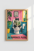 Funny Cat Bathroom Wall Art Print | Quirky Tuxedo Cat Poster | Colorful Restroom Decor