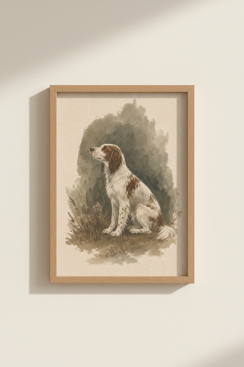 Watercolor Dog Print | Rustic Tones Decor | Boho Poster