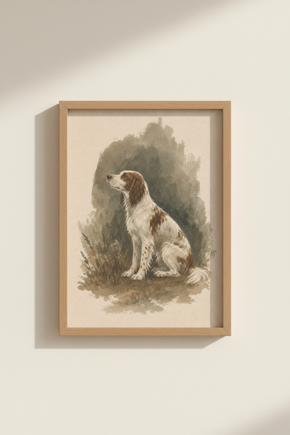 Watercolor Dog Print | Rustic Tones Decor | Boho Poster