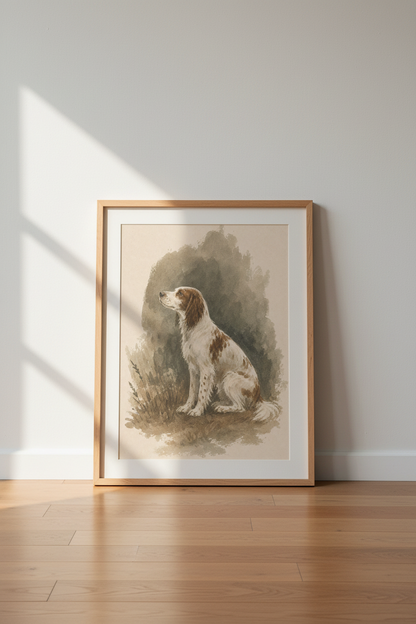 Watercolor Dog Print | Rustic Tones Decor | Boho Poster