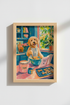 Dog Chef Art Print | Colorful Golden Doodle Kitchen Decor | Whimsical Pet Poster