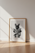 French Bulldog Reading Newspaper Wall Art | Bathroom Decor | Funny Dog Poster