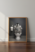 Funny Penguin on Toilet Wall Art | Bathroom Decor | Black and White Humor Poster