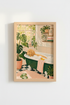 Golden Retriever Bathroom Wall Art Print | Boho Dog Decor | Whimsical Poster