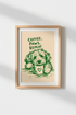 Dog and Coffee Wall Art Print | Green Puppy Kitchen Decor | Cute Pet Poster