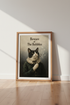 Tuxedo Cat Bubbles Wall Art Print | Victorian Style Decor | Dark Academia Poster