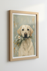 Yellow Labrador with Flowers Painting | Rustic Dog Wall Art, Farmhouse Decor