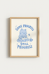 cute cat wall art | Pastel Illustration, Living Room Decor | Cozy Poster