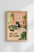 Funny Cat Office Art | Tuxedo Cat Motivational Poster, Home Office Decor